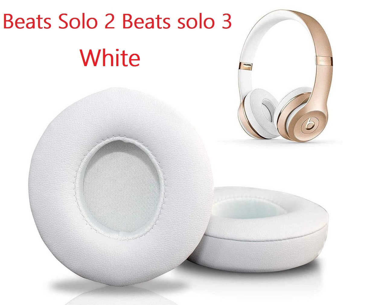 Амбушури для навушників Beats by Dr Dre Solo 2.0 On-Ear Beats by Dr Dre Solo 3.0 Wireless Колір Білий White, фото 1