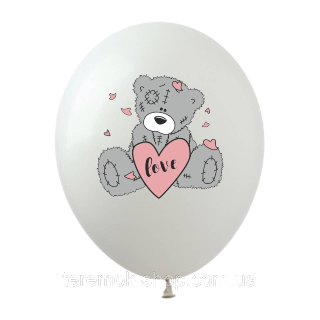 Воздушный шар Мишка Тедди на белом 30 см Kalisan поштучно - фото 1 - id-p1415888663