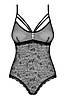 Боді еротичне чорне Obsessive 818-TED-1 Crotchless teddy S/M, фото 4