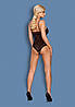 Боді еротичне чорне Obsessive 818-TED-1 Crotchless teddy S/M, фото 5