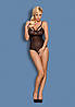 Боді еротичне чорне Obsessive 818-TED-1 Crotchless teddy S/M, фото 6