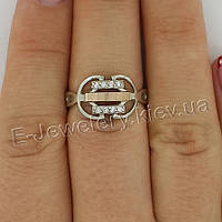 Срібне кільце з золотом і цирконами "Діна"