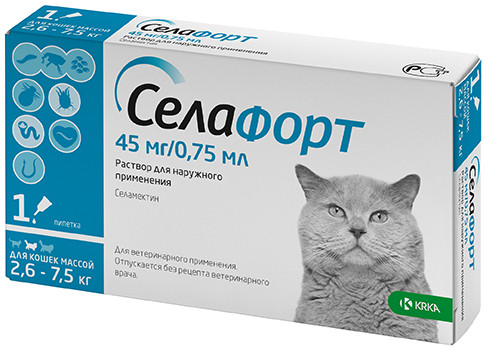 Селафорт для котів 2.5-7.5 кг піпетка