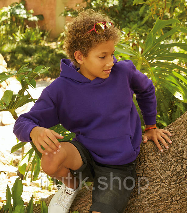 Дитяча ТОЛСТІВКА ХУДИ з капюшоном на тонкому флісі Kids Classic Hooded Sweat 62043 Фіолетовий, 5-6