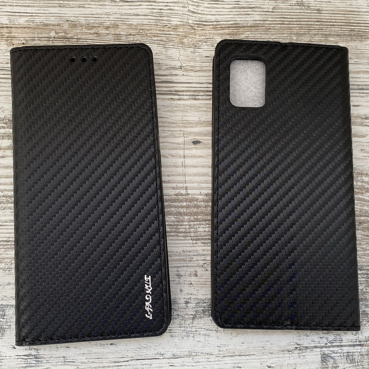 Карбоновий чохол-книжка для Samsung Galaxy A51