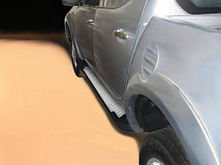 Бокові пороги X5-тип (2 шт., алюм) для Mitsubishi Pajero Sport 2008-2015 рр