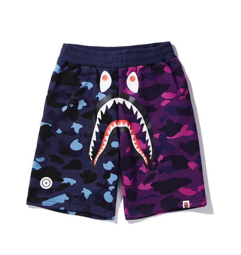 Шорти Bape A Bathing Ape Shark Men`s Blue & Purple Oversize Shorts - CA1114A1