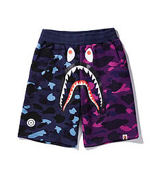 Шорти Bape A Bathing Ape Shark Unisex Blue & Purple Oversize Shorts - CA1114A1