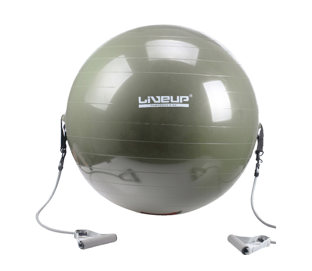 Фітбол з еспандером LiveUp GYM BALL WITH EXPANDER