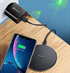 Бездротова зарядка для телефона Wi-smart Fast 2 Qi для навушників для Iphone для Android з підсвіткою швидка