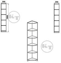 Стелаж кутовий Пенал-2 1950х350х350мм Компаніт, фото 2