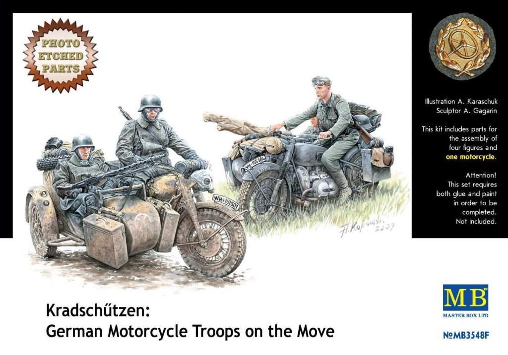 Германський мотоциклетний звід Kradschutzen. 1/35 MASTER BOX 3548F