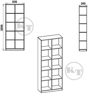 Стелаж КШ-2 2056х836х360мм Компаніт Вільха, фото 2