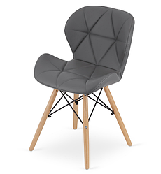 Еко кухонний стілець шкіра сірий ELVA_3324