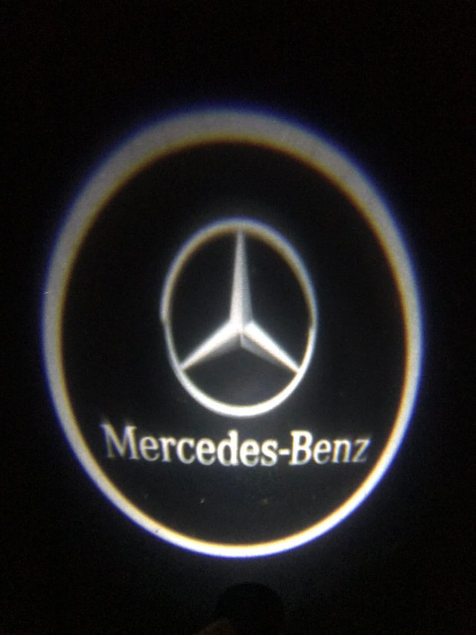 Підсвічування дверей авто з логотипом MERCEDES silver (універсальна - врізна) G4 5вт LED LOGO