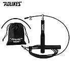 Скакалка швидкісна Aolikes зі сталевим тросом і з підшипниками чорна, фото 9