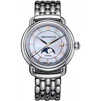 Часы наручные женские Aerowatch 77983 AA02M, механика с автоподзаводом, фаза Луны, стальной браслет