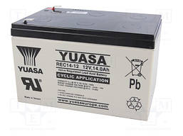 Тяговий олив'яно-кислотний акумулятор YUASA REC14-12 AGM (12В/14 Ah)