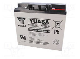 Тяговий олив'яно-кислотний акумулятор YUASA REC22-12 AGM (12В/22 Ah)