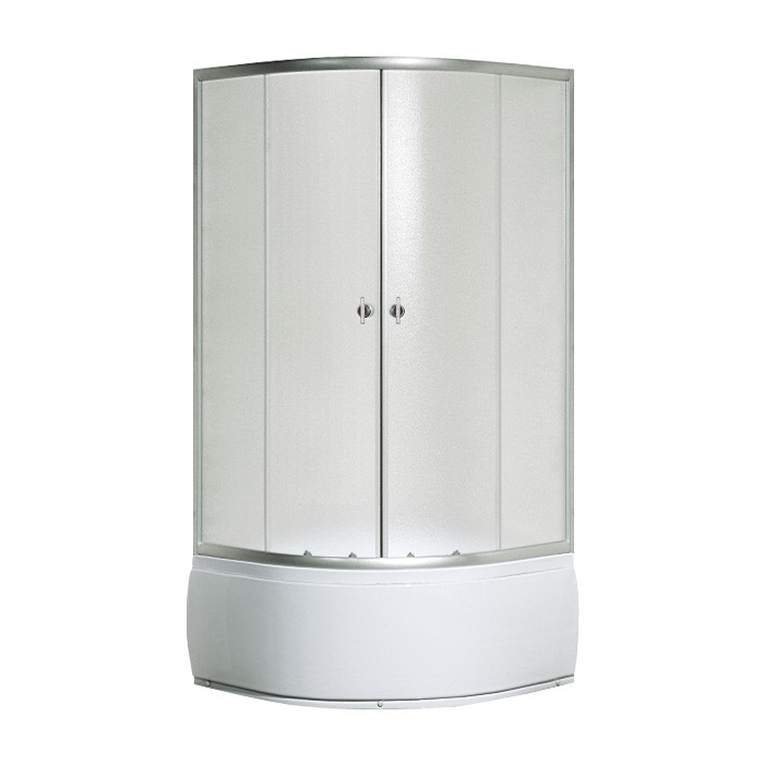 F-90/45, Fabio, душова кабіна 90 х 90 см, рама сатин, скло шиншила, фото 1