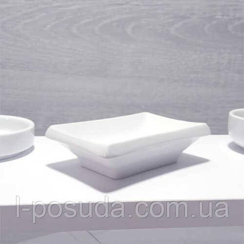 Соусник-блюдце для соєвого соусу 60 * 95 білий фарфор, фото 1