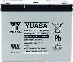 Тяговий олив'яно-кислотний акумулятор YUASA REC80-12I AGM (12В/80 Ah)
