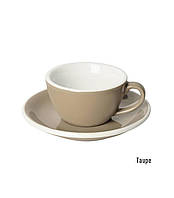 Чашка и блюдце под кофе с молоком Loveramics Egg Flat White, 150 мл, Taupe