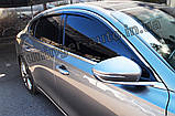 Дефлектори вікон з хром смугою, вітровики Hyundai Grandeur 2016-2020 (Autoclover/Корея/D942), фото 6