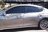 Дефлектори вікон з хром смугою, вітровики Hyundai Grandeur 2016-2020 (Autoclover/Корея/D942), фото 8