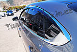Дефлектори вікон з хром смугою, вітровики Hyundai Grandeur 2016-2020 (Autoclover/Корея/D942), фото 9