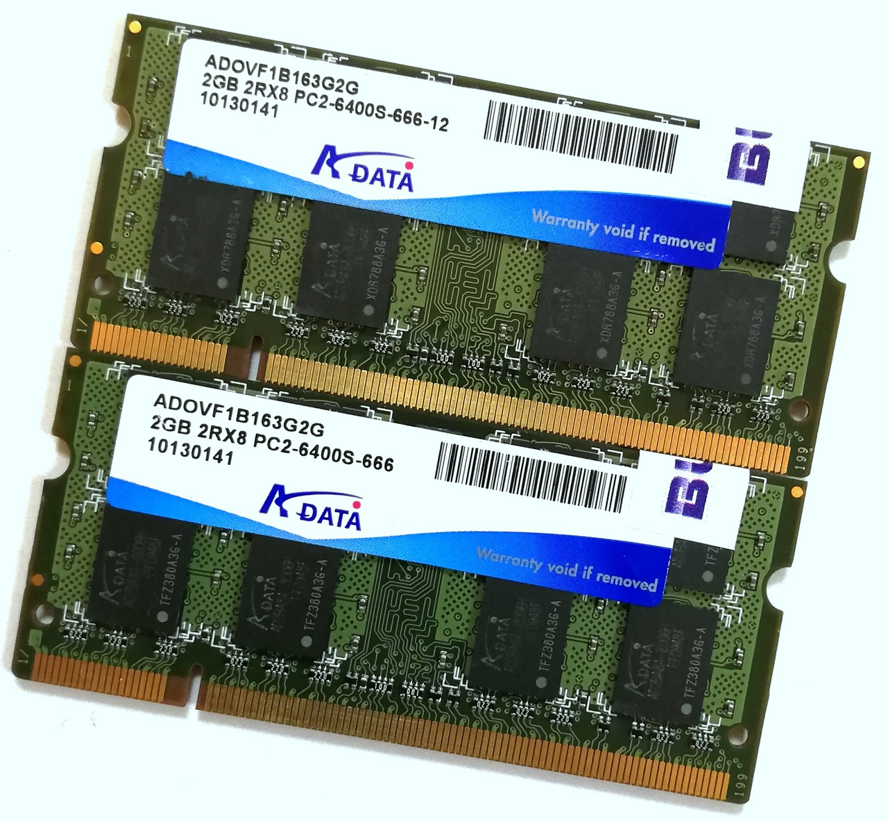 Пара оперативної пам'яті для ноутбука Adata SODIMM DDR2 4Gb (2*2Gb) 800MHz 6400s CL6 (ADOVF1B163G2G) Б/В