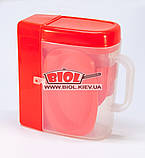 Набір посуду для пікніка (відро 2,5 л-1, миска-8, тарілка-6, склянка-7, ложка-6, вилка-6) (червоний), фото 4