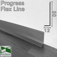 Гибкий плинтус для пола виниловый Flex Skirting 62F, 50x12mm. Progress Profiles, Италия. Тёмно-серый