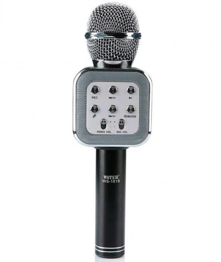 Мікрофон WS1818 Чорний | Бездротової Bluetooth караоке-мікрофон