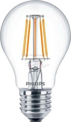 Лампа світлодіодна PHILIPS LED Fila 7.5-70W E27 WW A60 ND філаментна 