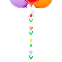 Зв'язка з 9 куль асорті з гірляндою тюльпани, фото 2