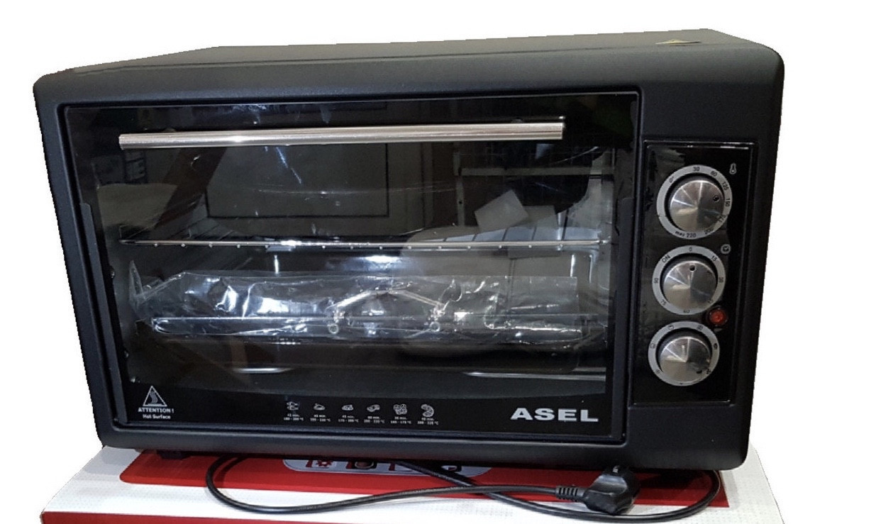 Електродуховка Asel AF-40-34 (гриль + конвекція + підсвітка, 40 літрів) Туреччина чорна