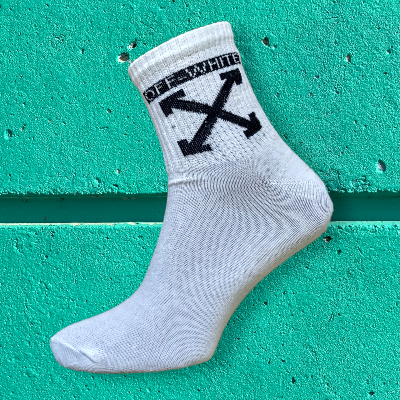 Шкарпетки з приколами off white білі Rock n socks, фото 1