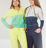 Жіночий спортивний костюм COSSY BY AQUA Туреччина салатовий L, сірий XS, L бавовна Сірий, L, фото 2