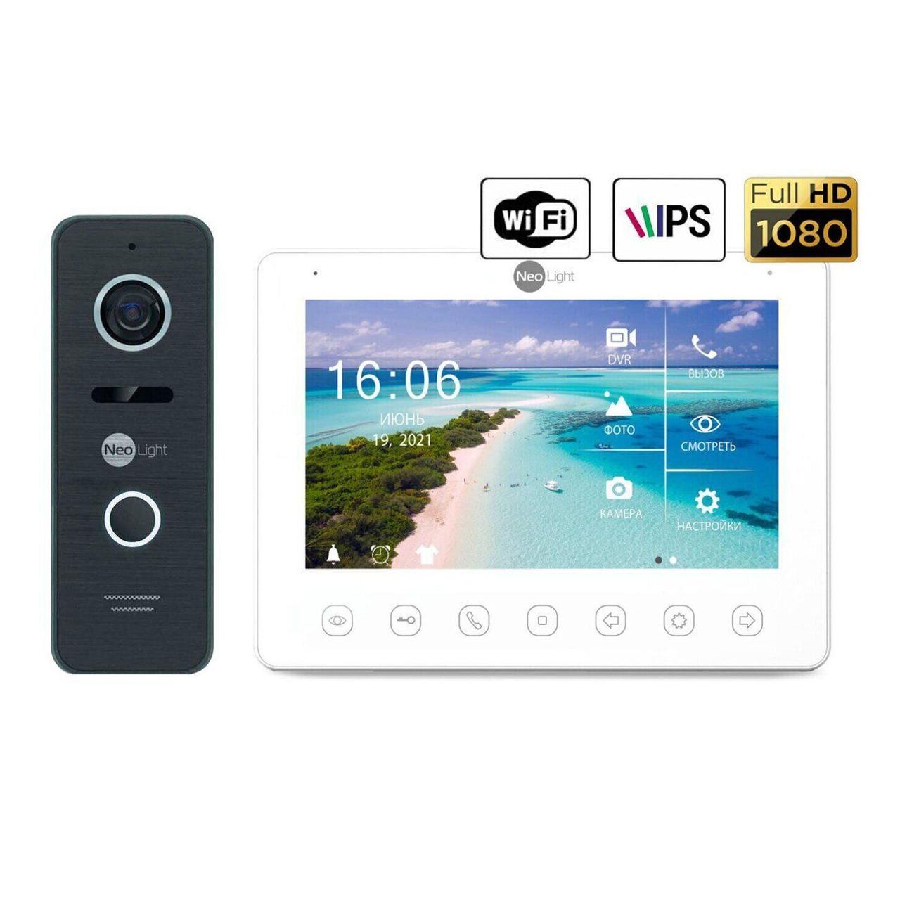 Комплект відеодомофона NeoLight NeoKIT HD + WF2 (+ виклична панель PRIME FHD Black), фото 1
