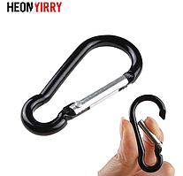 Карабін грушоподібний алюмінієвий похідний 45 мм для ключів, брелка Чорний