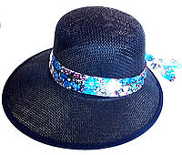 Шляпа-козырек пляжная Fashion (58 см) темно-синяя