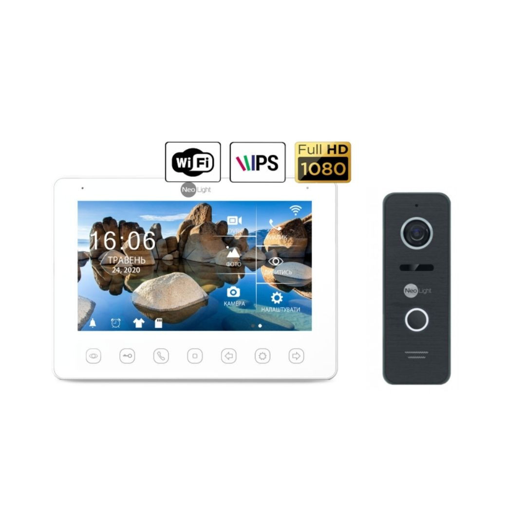 Комплект відеодомофона NeoLight NeoKIT HD+ WiFi Black, Bronze, фото 1