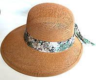 Шляпа-козырек пляжная Fashion (58 см) светло-коричневая