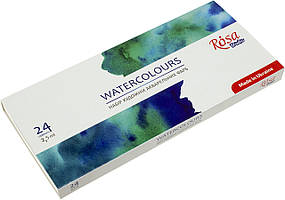Набір акварельних фарб 24 кольор. кювета,картон,Rosa Studio №340324