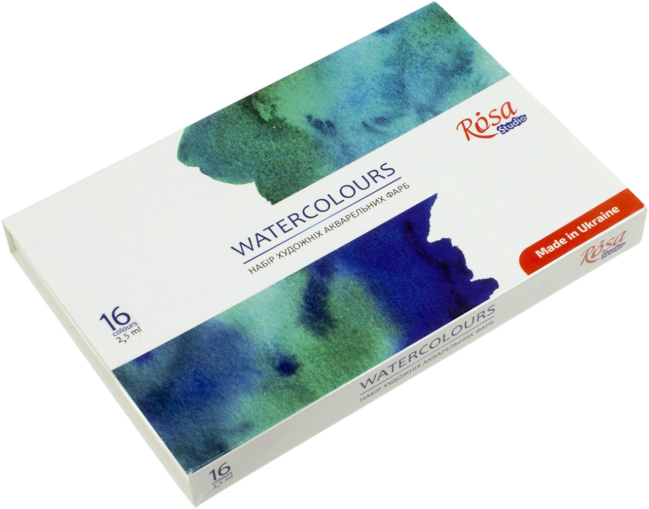 Набір акварельних фарб 16 кольор. кювета,картон,Rosa Studio №340204