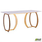 Стіл обідній Alexis gold / ceramics Lasa bianco, фото 5