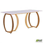 Стіл обідній Alexis gold / ceramics Lasa bianco, фото 6