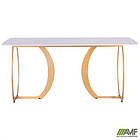 Стіл обідній Alexis gold / ceramics Lasa bianco, фото 7