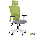 Крісло Uran White HR сидіння Сідней-20/спинка Сітка SL-06 салатова, фото 5